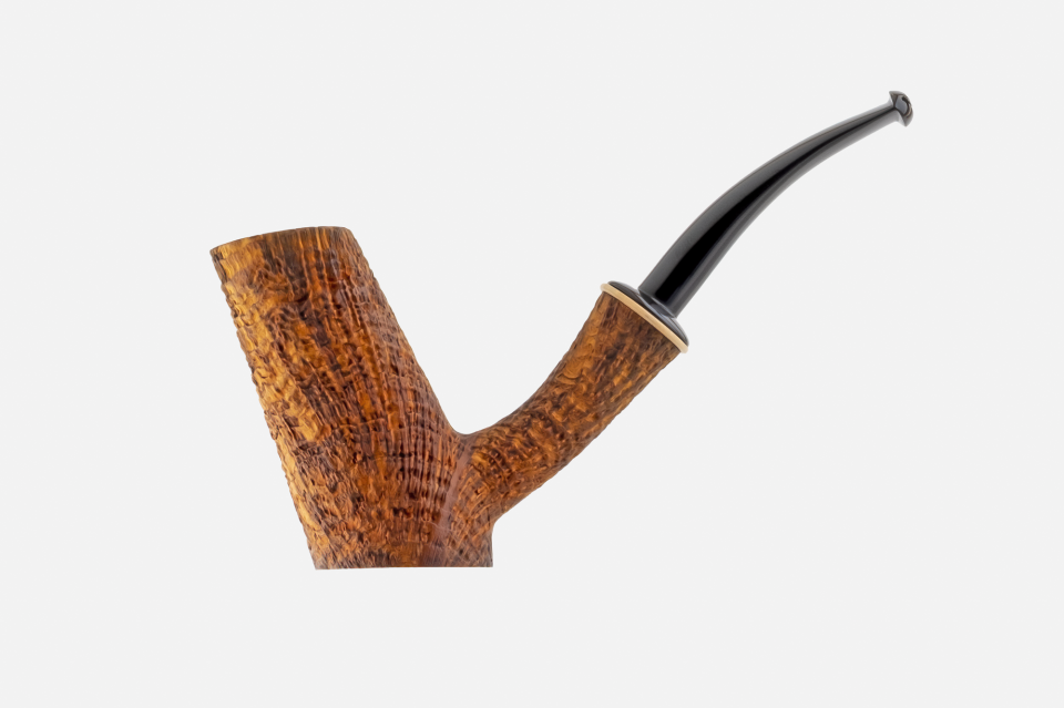 Il Duca - Barone (B) Sandblast Boynuz Bilezikli Egg Pipo (Filtresiz)