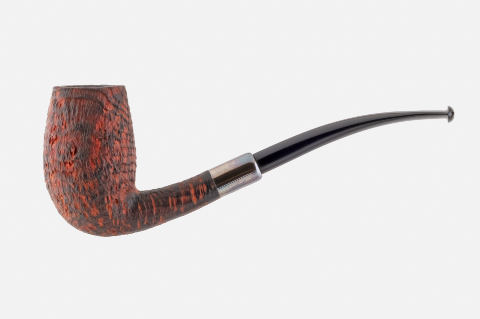 Il Duca - Barone (B) Sandblast Gümüş Bilezikli Billiard Pipo (Filtresiz)