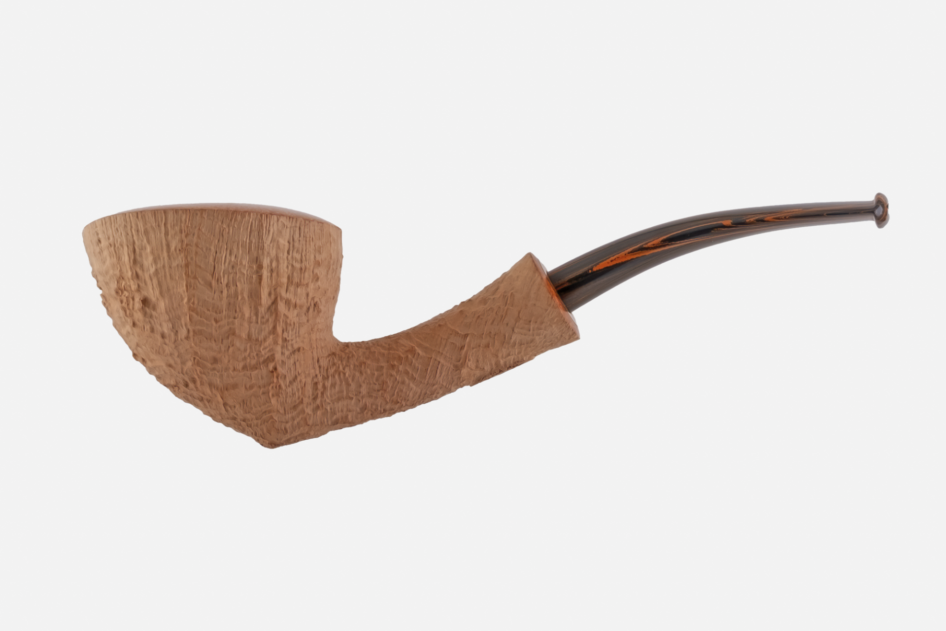 Il Duca - Barone (B) Sandblasted Natural Asymmetric Acorn Pipo (Filtresiz)