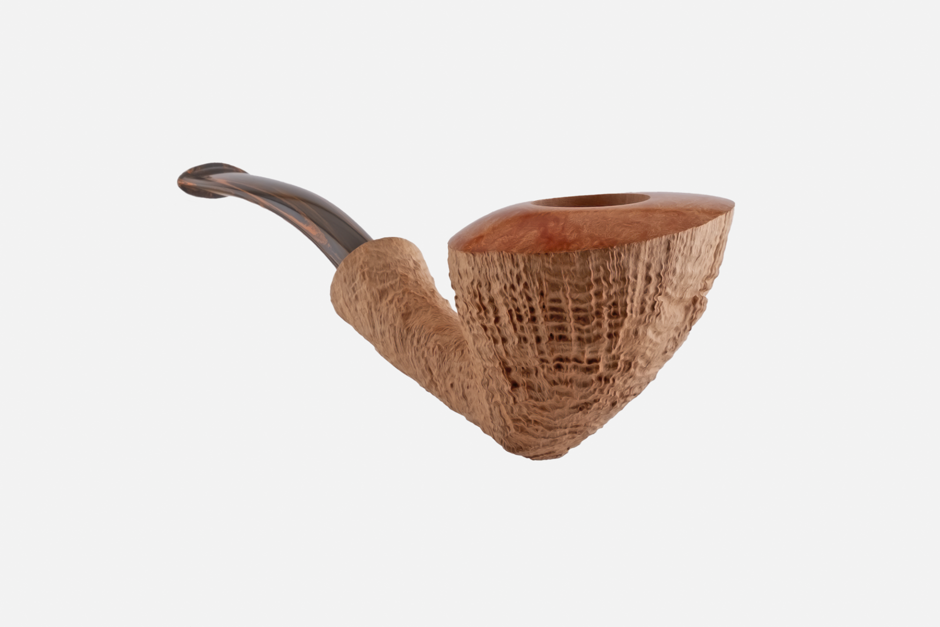 Il Duca - Barone (B) Sandblasted Natural Asymmetric Acorn Pipo (Filtresiz)