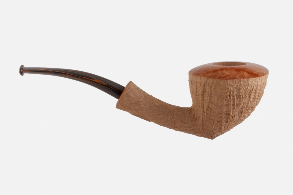 Il Duca - Barone (B) Sandblasted Natural Asymmetric Acorn Pipo (Filtresiz)