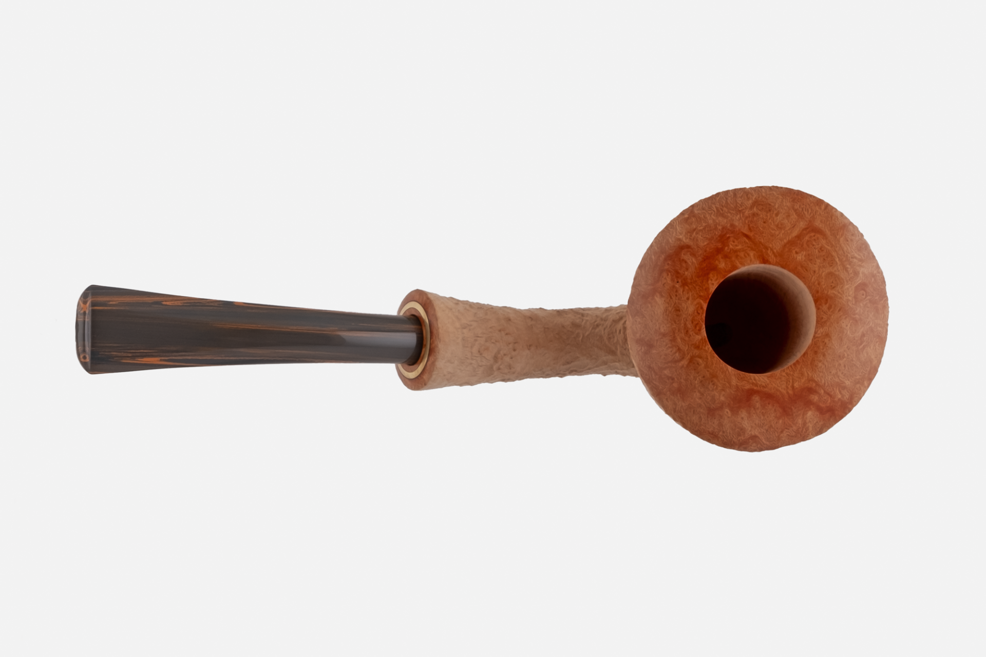 Il Duca - Barone (B) Sandblasted Natural Asymmetric Acorn Pipo (Filtresiz)