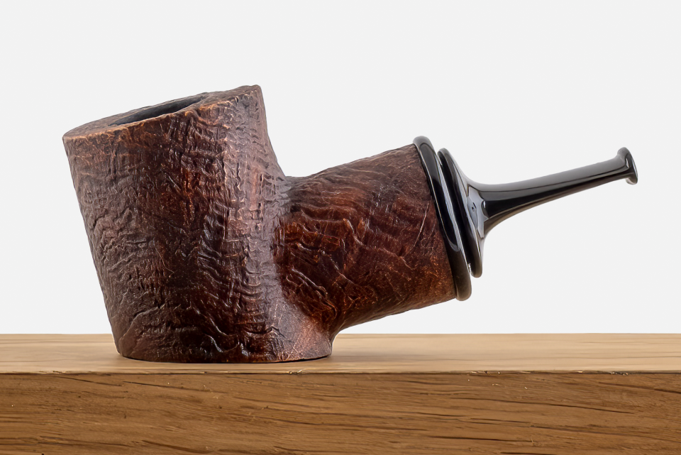 Astra Pipe - Sandblast Poker Pipo (Reverse Calabash)