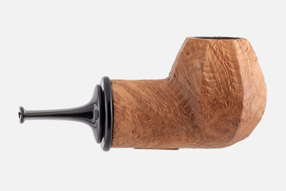 Astra Pipe - Sandblast Panel Billiard Pipo (Reverse Calabash)