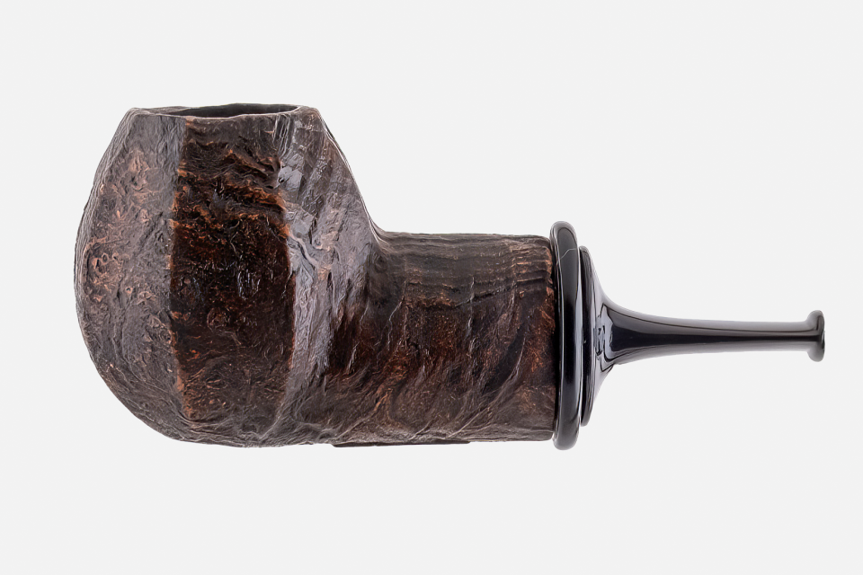 Astra Pipe - Sandblast Panel Billiard Pipo (Reverse Calabash)