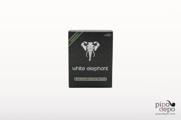 Pipodepo - White Elephant 150 Adet Aktif Karbon Pipo Filtresi 9mm