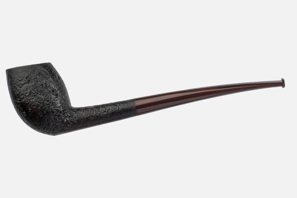 Chris Asteriou - Sandblasted Semi-Churchwarden Belge Pipo (Filtresiz)