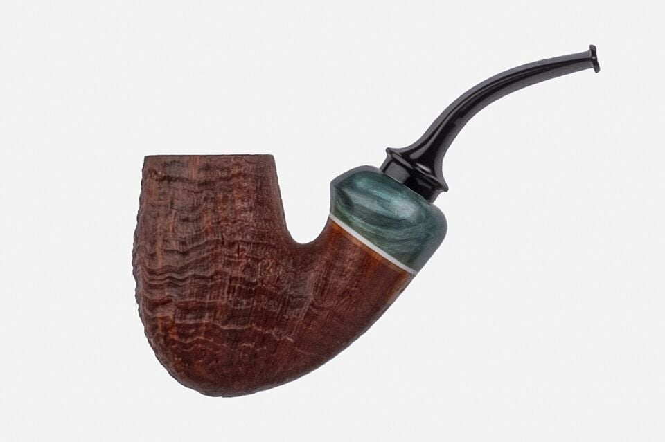 Alexander Bestik - Sandblast Bent Billiard Pipo (Filtresiz)