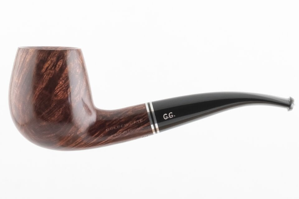 Golden Gate Bent Billiard Smooth Briar Pipo (9mm)