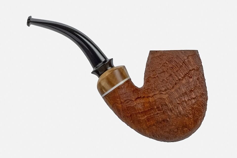 Alexander Bestik - Sandblast Bent Billiard Pipo (Filtresiz)