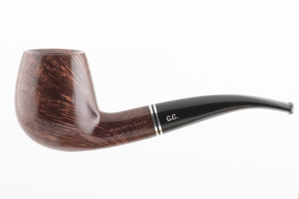 Golden Gate Bent Billiard Smooth Briar Pipo (9mm)
